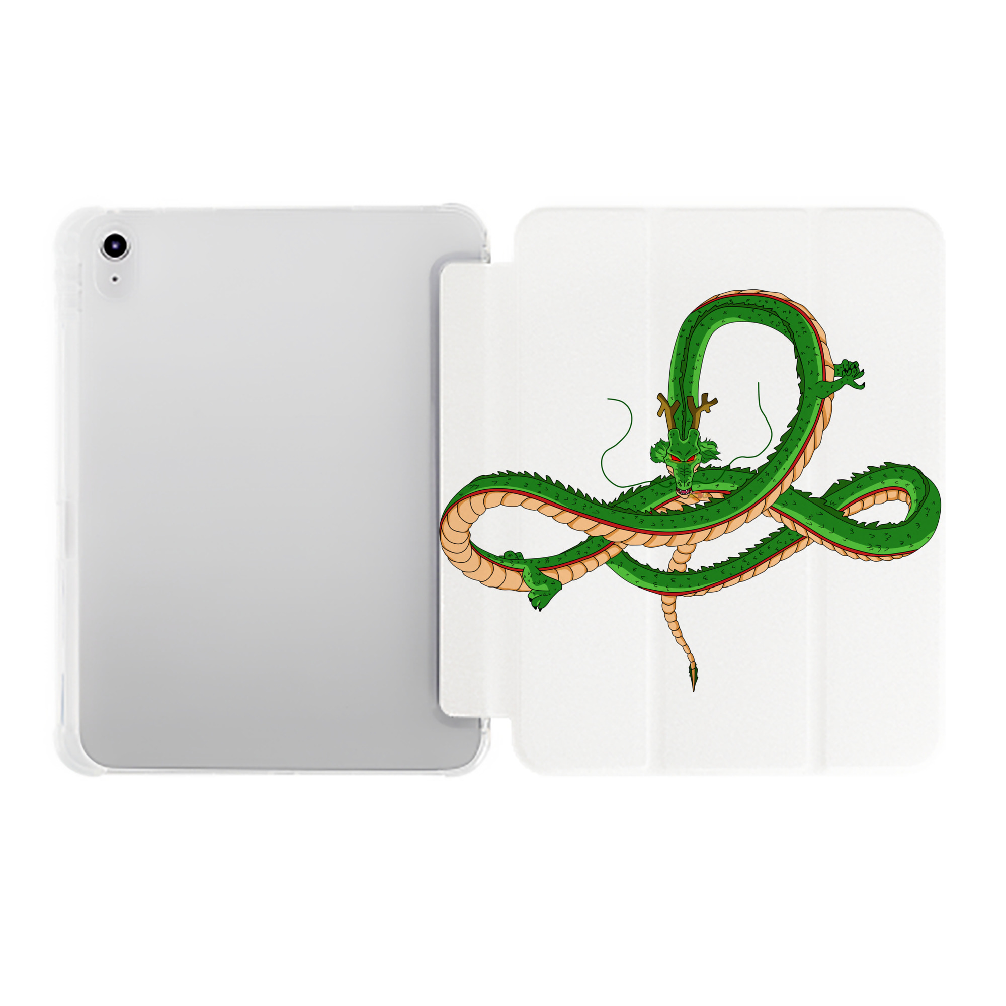 （画像用） ドラゴンボール 神龍 シェンロン DRAGON BALL Shenron IPad ケース ペン収納付き 三つ折りスタンド PUレザー×シリコン 対応機種9.5/10.5/10.9インチ